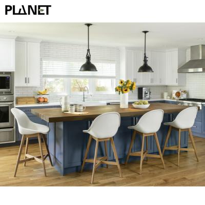 China Modern Design Luxury\Cheap Hot Selling Shaker Luxury Kitchen Cabinet Custom Made PVC White Wood Gray Navy Price Solid Wood for sale