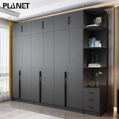 China (Other) modern and simple adjustable wardrobe/light luxury bedroom combination wardrobe/minimalist wooden and household covered wardrobe for sale