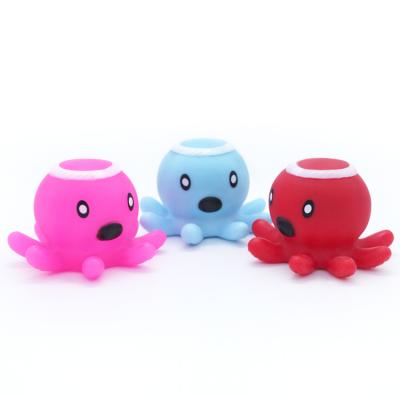 China Plastic Bath Toy Rubber Octopus Toy PVC LED Kids Light Up Bath Animal for sale