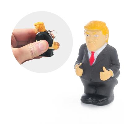 China Interesting Poop Trump Soft PVC Snap Toy Squeeze Key Chain Design Key Chain for sale