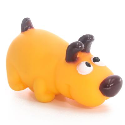 China Pull Line And It Will Run Yellow Cartoon Dog Shake Safety Plastic PVC Animal Farm Toys Pull Line Walks for sale