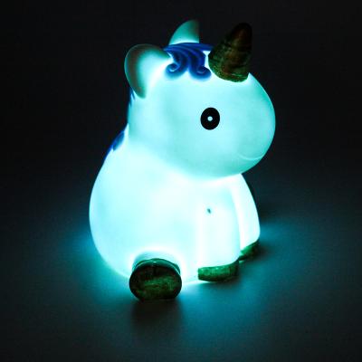 China Bedroom Fun Design Gift Animal Convenient Battery Unicorn Led Lamp for sale