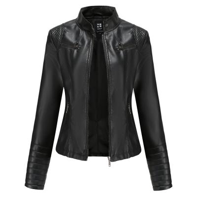 China Fashion Women's Fashion Women's Crop Leather Jacket Motorcycle Leather Jacket Coat Women's Waterproof Casual Women's Motorcycle for sale