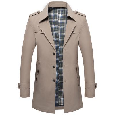 China New Arrival Viable Men's Fashion Coat Ditch Long Breasted Woolen Casual Warm Solid Single Ditch Business for sale