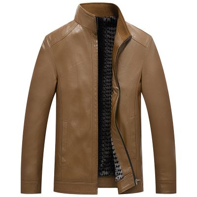 China Viable Wholesale Fashionable Men's Leather Jacket Casual Men's Bomber Jacket Winter Coat Jacket for sale