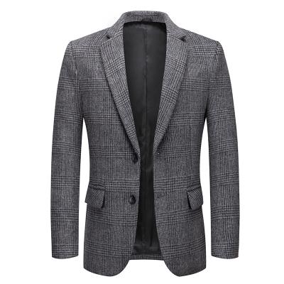 China Houndstooth Suit Winter Durable Men's Casual Wool Coat Anti-Wrinkle No Ironing Wool Suits for sale