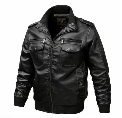 China New Style Stand Collar Pockets Anorak Jacket Mens Clothing Multi Genuine QUICK DRY Bomber Men's Leather Jacket for sale