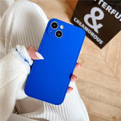 China Shockproof luxury soft fashion blue phone case for iphone 12 13 pro max, solid color phone case for iphone SE 2020 for sale