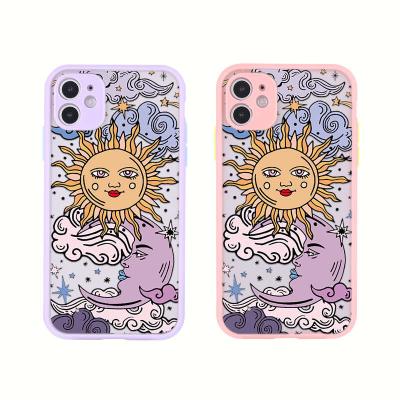 China Abstract Smiling Sun Case For iPhone 11 Cute Fantasy Artistic Pattern Soft Back Cover Cases For iPhone 12 Max XS XR X Fit For iPhone All Models for sale