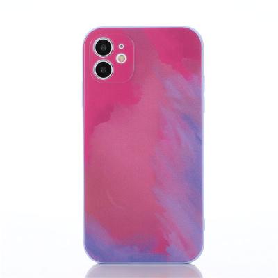 China Creative Gradient Watercolor Case Back Lens Protector Inclusive Cover For iPhone 12 12 xs xr Max For iPhone All Models for sale