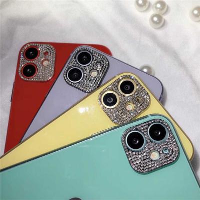 China Mini Pro Max Back Cover Camera Lens Luxury Bling Diamond Lens Protection Camera Protector for iPhone 12 11 Fashion 3D Crystal Glitter Stone For Cellphone for sale