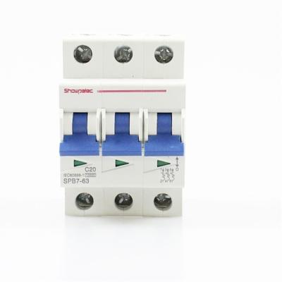 China Factory direct sale good quality 50/60hz miniature circuit breaker 400v 1p 2p 3p SPB7-63-7 for sale