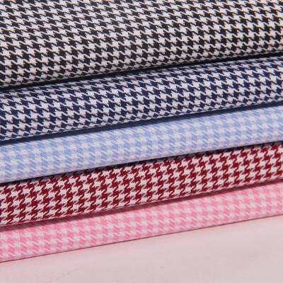 China Anti-Static Classic Houndstooth 100 Egyptian Dyed Yarn Fabrics Long-staple Cotton Shirts Men's and Women's Cotton Shirts for sale