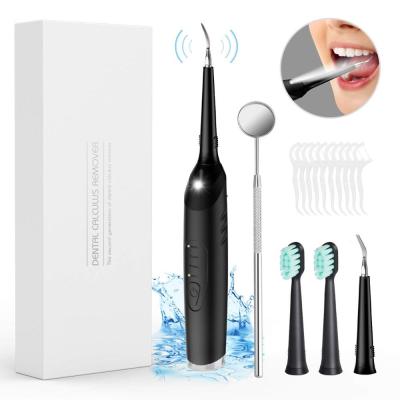 China Eco-Friendly Rechargeable High Frequency Electric Plaque Teeth Stain Tooth Metal Tartar Black Dental Calculus Remover for sale