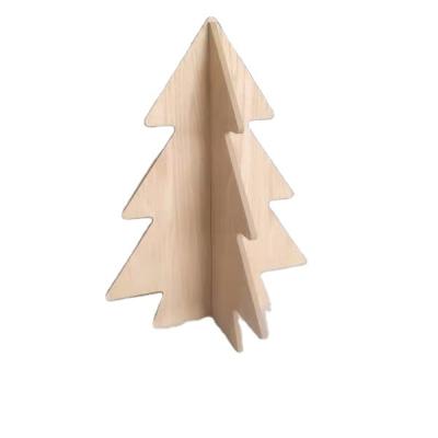 China New MDF Christmas Tree Family Party Decoration 3D Hanging Christmas Tree Ornaments Premium Wood For Draping Decorative Color Wooden Board for sale