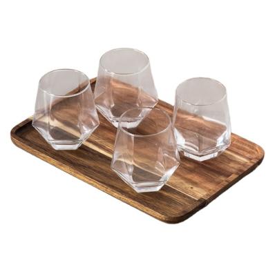 China Wholesale Home Kitchen Restaurant Hotel Trays Decoration Acacia Wooden Tea Coffee Serving Snack Tray for sale