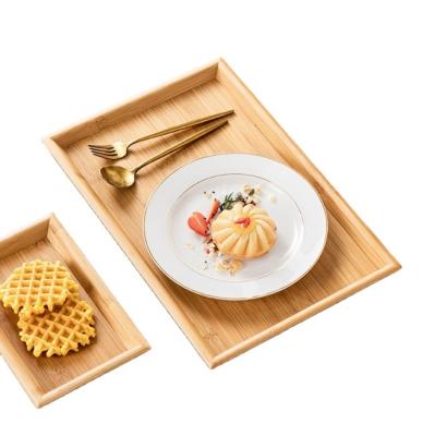 China Home Restaurant Hotel Different Sizes Custom Bamboo Food Tray Customizable Dining Table Wooden Breakfast Trays for sale