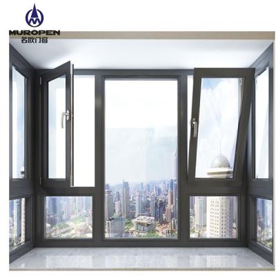 China European Style Energy Efficient Folding Tilt And Turn Triple Glass Screen Window for sale