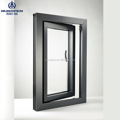 China Double Swing Philippines Prices Tent Windows External Wall Glazing, Tilt and Turn Casement Aluminum Swing Windows in Bedroom Washroom for sale