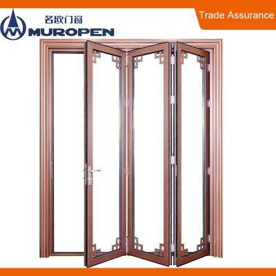 China Sliding Frame Aluminum Plywood Sliding Folding Door for sale