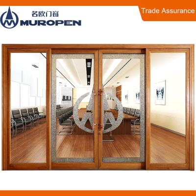 China Sliding indian aluminum solid wood window aluwood window teak design aluminum wood window price for sale