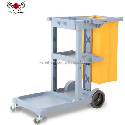 China Hot Sale High Quality Cleaning Plastic Serving Cart Eco-friendly Push Cart Utility Cart for sale