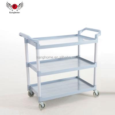 China 2 Layers / 3 Layers 3 Layers Universal Plastic Airline Serving Cart Dining Car Trolley Push Mobile Serving Trolley for sale