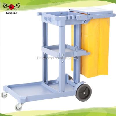 China Universal Commercial Hotel Cleaning Household/Household Cleaning Cart Plastic Hospital Doorman Trolley Cleaning Trolley for sale