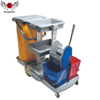 China High quality multi-functional pp plastic household cleaning trolley trolley equipped with mop bucket and squeeze device for sale