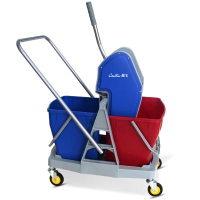 China Floor Mop Wholesale Commercial Sustainable 36 Liter Down-Press Double Mop Wringer Carts Multi-Function Bucket for sale