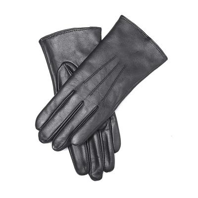 China Cheap Warm Black Anti Scratch Bike Ladies Plain GLOVEMEN Fashion Winter Genuine Leather Gloves for sale