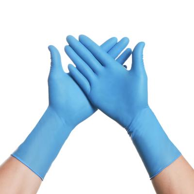 China GLOVEMAM 100 Pcs Nitrile Box Anti-Slip Food Processing Food Service Disposable Gloves Waterproof Wear Resistant for sale