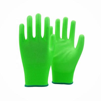 China Anti-smash GLOVEMAN 13 Gauge Knitting Nylon Striped PU Coated Anti Sweat Anti-Static Anti-Wear Working Gloves for sale