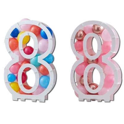 China Large Number Removable Mosaic Balloon Frames DIY Number 0-9 Balloon Box Kids Birthday Party Filling Adult Wedding Backdrop for sale