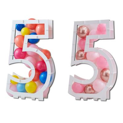 China Baby Birthday Decoration Digital Balloon Column KT Board Box Party Decoration Removable Position Number Balloon for sale