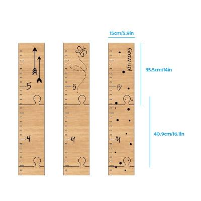 China Decorative Practical Fashionable Wooden Height Chart Wholesale Storage Height Measurement Convenient Growth Scale for sale