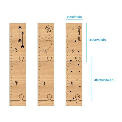 China Decorative Practical Wooden Height Growth Chart Ruler For Kids Wall Hanging Baby Kids Children Custom Height Measurement for sale