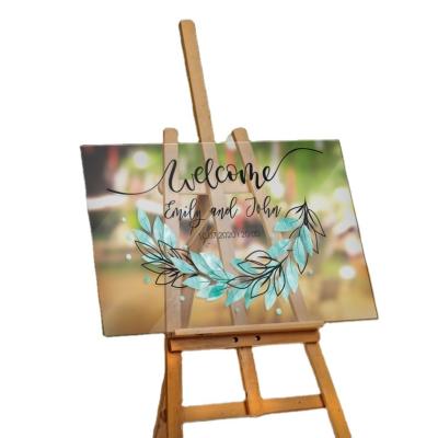 China Decorative Waterproof Promotion Wedding Welcome Sign Personalized Alternative Drop Top Frame Sign for sale