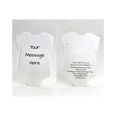 China Customized Recyclable Printed Recycled Small Storage Baby Shower Paper Gifts Seeds Paper Card For Guests for sale