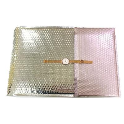 China Waterproof Aluminum Foil Matt Red Metallic Self Seal Bubble Mailers Padded Wraps Messengers Packing Mailing Bags for sale