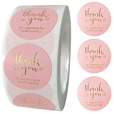 China Gift thank you stickers rolls, to support my small business stickers, round labels use on bubble announcements, envelopes, cards, gift bags for sale