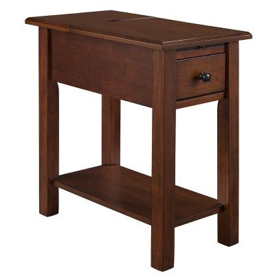 China None Amazon Cheap Price Best Selling Free Sample Wooden Side Storage Top End Table With Built-in USB Storage And Outlets for sale