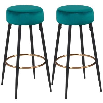 China Best Selling Contemporary Gold Metal Cheap Amazon Wholesale Price Velvet Stool Bar Standing Chair For Home Decor for sale