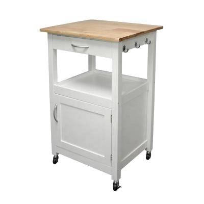 China Living Room Trolley Wholesale China Supplier Household Furniture Weathered Kitchen Trolley White Wood Trolley With Wheels for sale