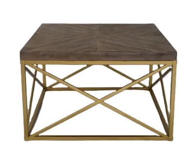 China No Hot Selling Amazon Manufacturer Supplier Customization Color Square Shapes Wood Top Iron Low Coffee Table for sale