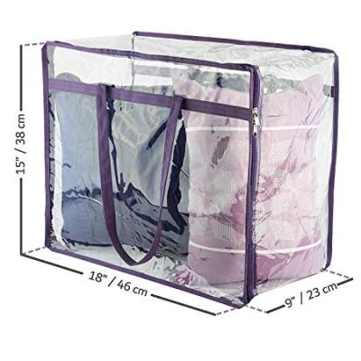 China Sustainable Clear Zippered Storage Bags PVC Organizers Clear Vinyl Covering Bags for sale