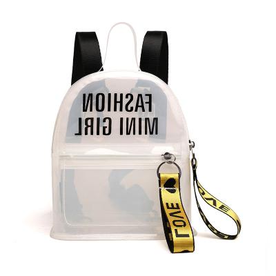 China Fashion Waterproof Transparent Backpack Mini High School Backpack For Girls Custom Printing Women for sale