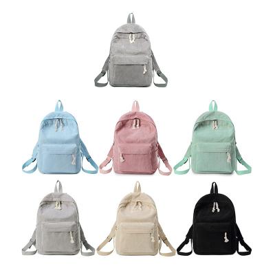 China Custom Waterproof Corduroy Design School Backpack For Teenage Girls Striped Backpack Women for sale