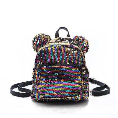 China Fashion Waterproof Sequins Backpack School Backpack Women Student Glitter Bling Girl Bags for sale