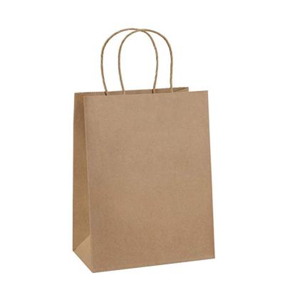 China Recycled Brown Kraft Paper Shopping Bag Gift Bags With Handles Bulk for sale